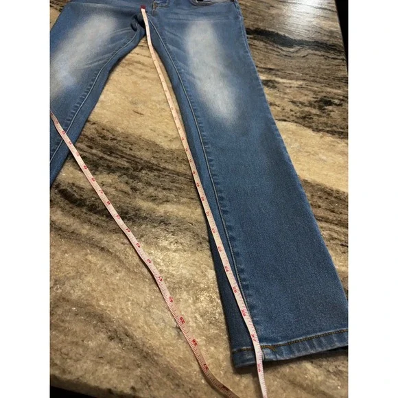 Bamboo Jeans Womens Size 5 Skinny High Rise Triple Button Blue Denim Stretch - Picture 8 of 8